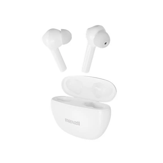 Fülhallgató, vezeték nélküli, Bluetooth 5.3, mikrofonnal, MAXELL "Dynamic+", fehér