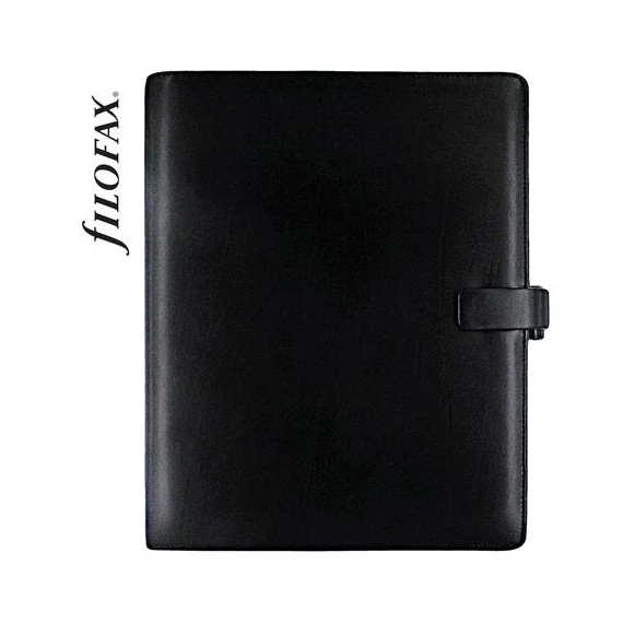 Kalendárium, gyűrűs, betétlapokkal, A4, FILOFAX "Metropol", fekete