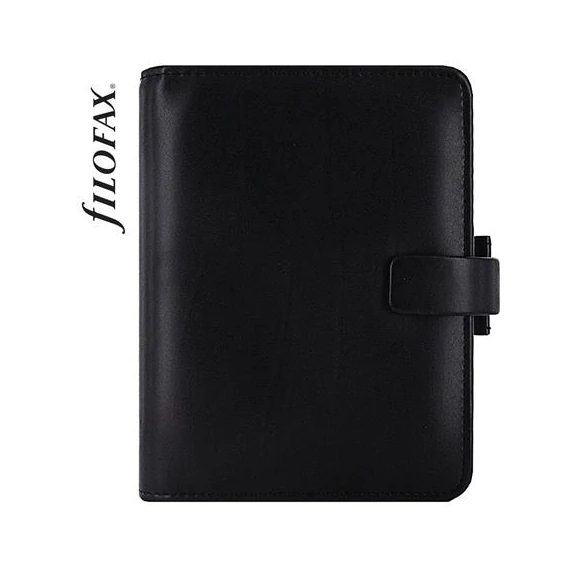 Kalendárium, gyűrűs, betétlapokkal, pocket méret, FILOFAX, "Metropol", fekete