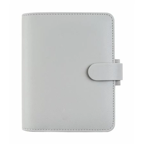 Kalendárium, gyűrűs, betétlapokkal, pocket méret, FILOFAX "Saffiano", gránit