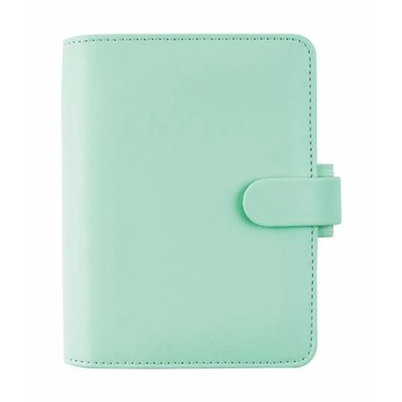 Kalendárium, gyűrűs, betétlapokkal, pocket méret, FILOFAX "Saffiano", menta