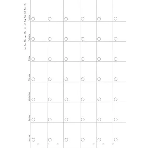 Kalendárium betét, havi tervező, bianco, A5, FILOFAX "Clipbook"