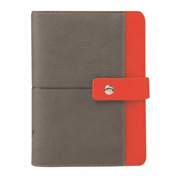 Kalendárium, gyűrűs, betétlapokkal, "S", műbőr, SATURNUS, "426", szürke-narancs Kalendárium, gyűrűs, betétlapokkal, "S", műbőr, SATURNUS, "426", szürke-narancs