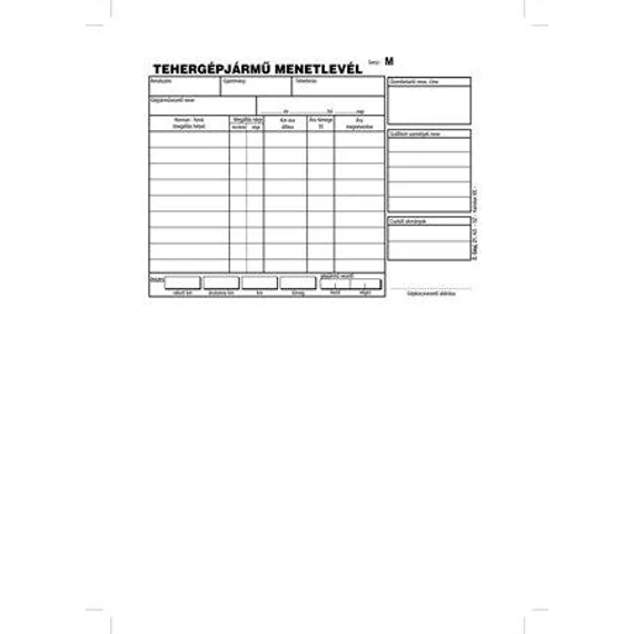 Nyomtatvány, menetlevél, tehergépjármű, 100 lap, A5, fekvő, VICTORIA PAPER, "D.GÉPJ.21.", 10 tömb/csomag