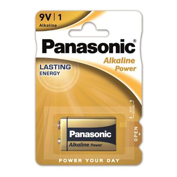 Elem, 9V, 1 db, PANASONIC "Alkaline power" Elem, 9V, 1 db, PANASONIC "Alkaline power"