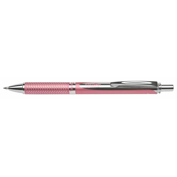 Zseléstoll, 0,35 mm, nyomógombos, rózsaszín tolltest, PENTEL "EnerGel BL-407" kék
