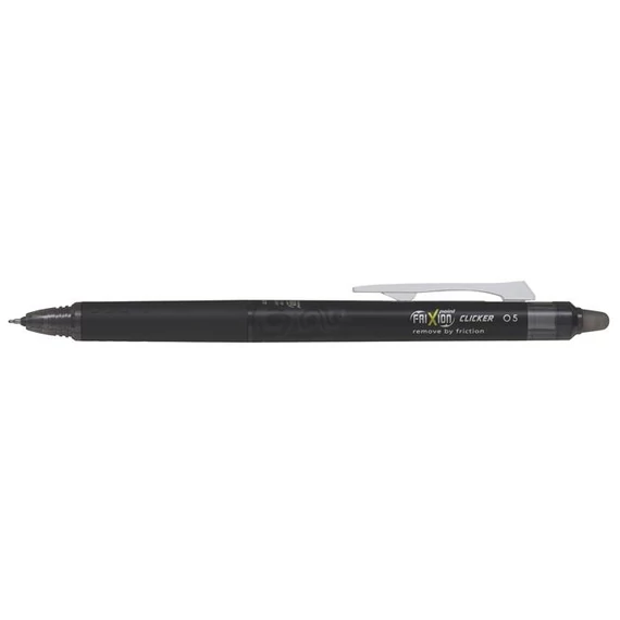 Rollertoll, 0,25 mm, tűhegyű, nyomógombos, törölhető, PILOT "Frixion Point Clicker", fekete