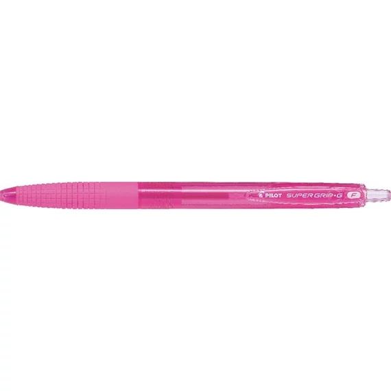 Golyóstoll, 0,22 mm, nyomógombos, PILOT "Super Grip G", rózsaszín
