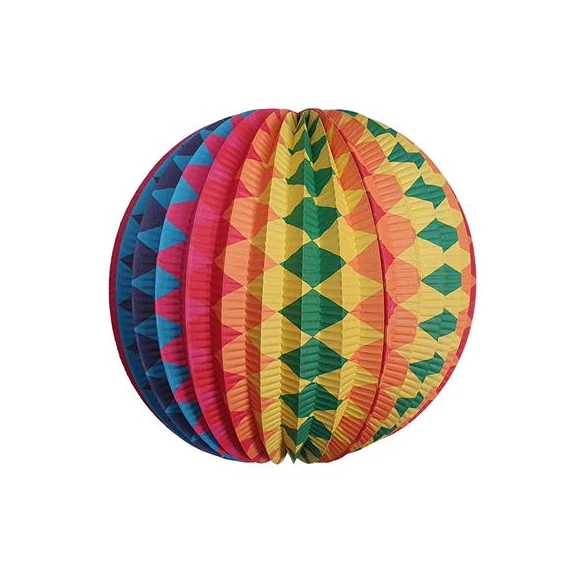 Lampion, kerek, 22cm, színes