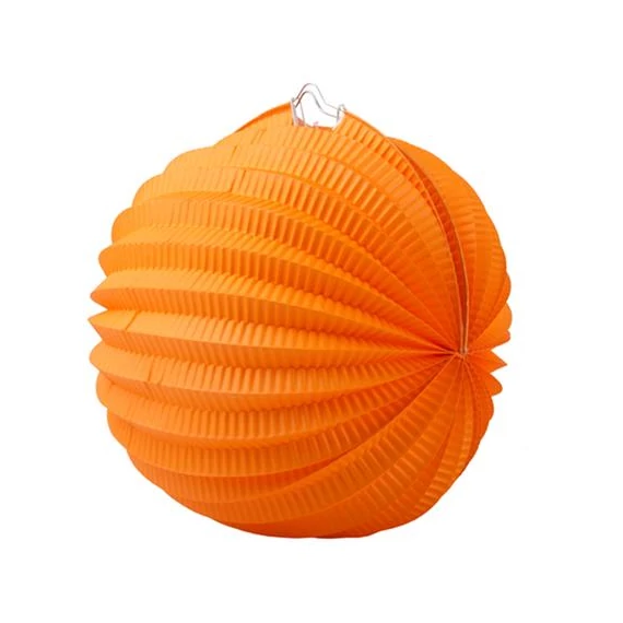 Lampion, kerek, 22 cm, narancs