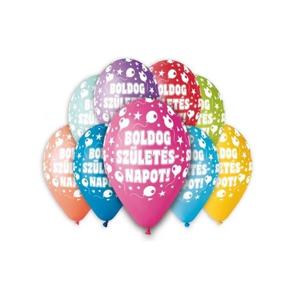 Léggömb, 30 cm, "Boldog Születésnapot", lufis Léggömb, 30 cm, "Boldog Születésnapot", lufis