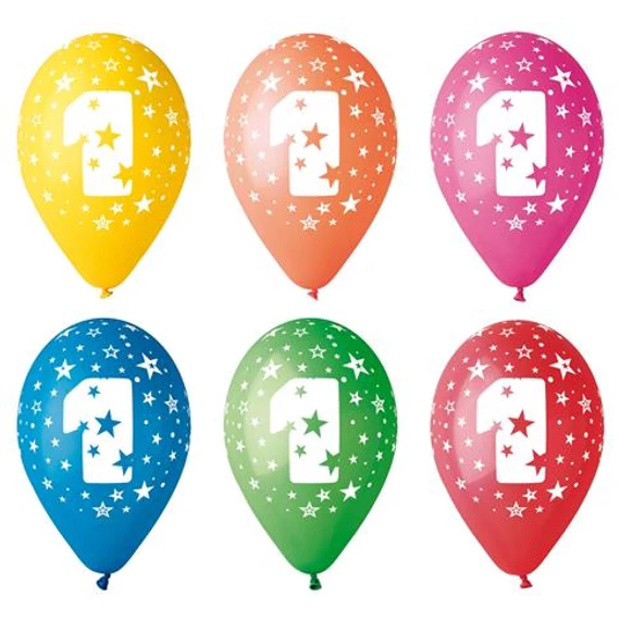 Léggömb, 26 cm, számos, 1 Léggömb, 26 cm, számos, 1