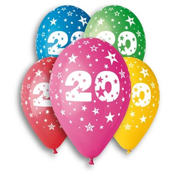 Léggömb, 26 cm, számos, 20 Léggömb, 26 cm, számos, 20