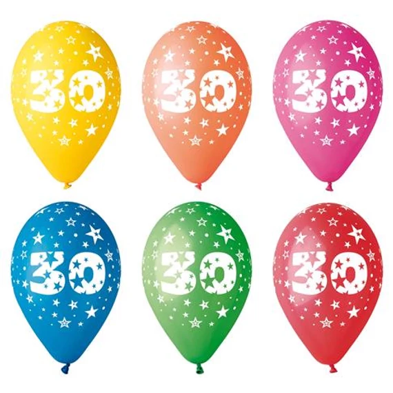 Léggömb, 26 cm, számos, 30 Léggömb, 26 cm, számos, 30