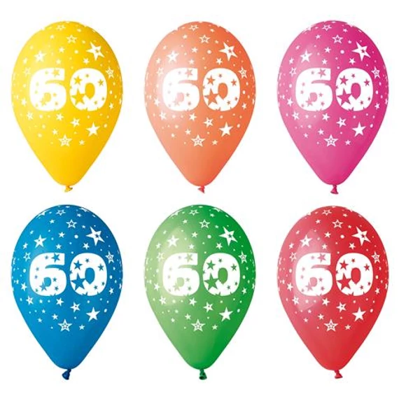 Léggömb, 26 cm, számos, 60 Léggömb, 26 cm, számos, 60