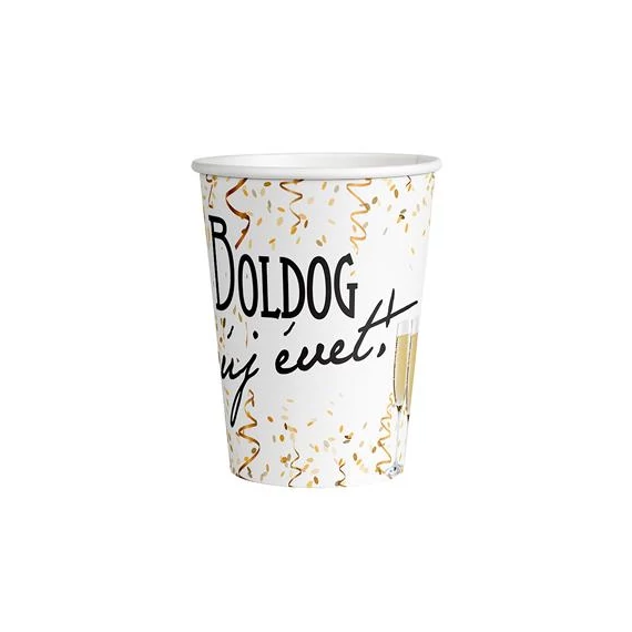 Pohár, papír, 250 ml, "Boldog Új évet"