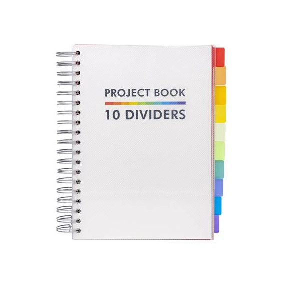 Spirálfüzet, B5, vonalas, 200 lap, PUKKA PADS "White Project Book", fehér