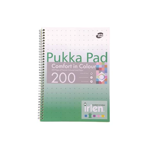 Spirálfüzet, A4, vonalas, 100 lap, PUKKA PAD "Irlen Jotta Green"