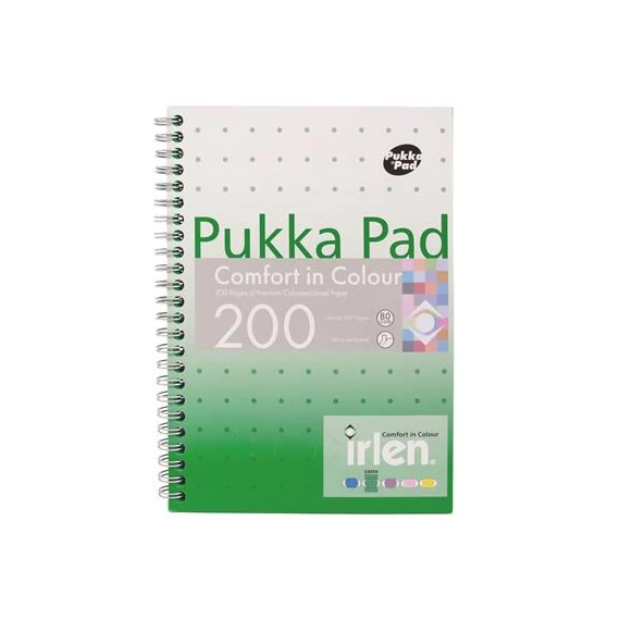 Spirálfüzet, A5, vonalas, 100 lap, PUKKA PAD "Irlen Jotta Green"