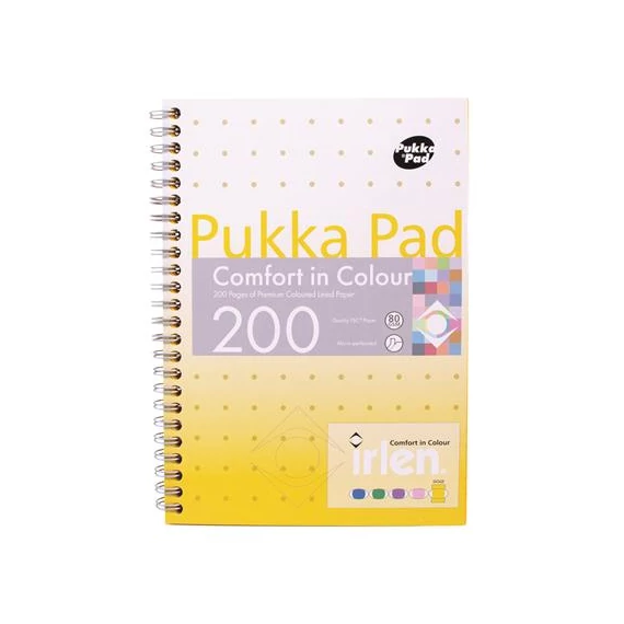 Spirálfüzet, A5, vonalas, 100 lap, PUKKA PAD "Irlen Jotta Gold"