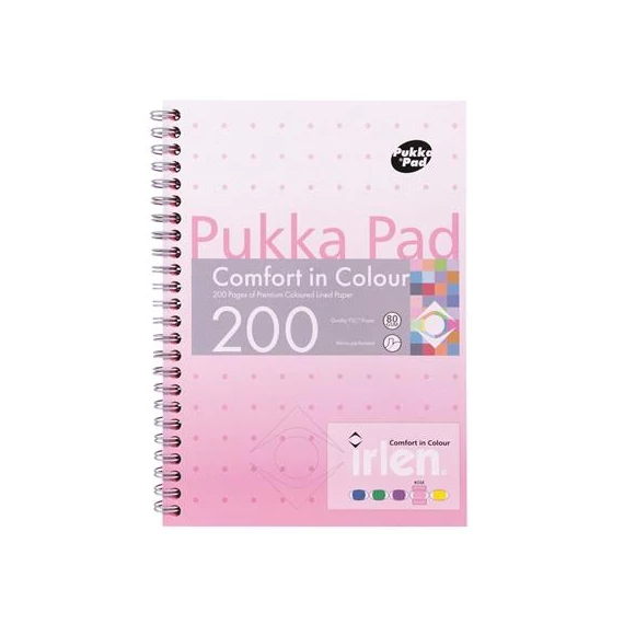 Spirálfüzet, A5, vonalas, 100 lap, PUKKA PAD "Irlen Jotta Rose"