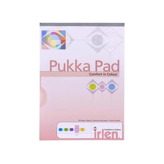 Jegyzettömb, A4, vonalas, 50 lap, PUKKA PAD "Irlen Dyslexia", rózsaszín