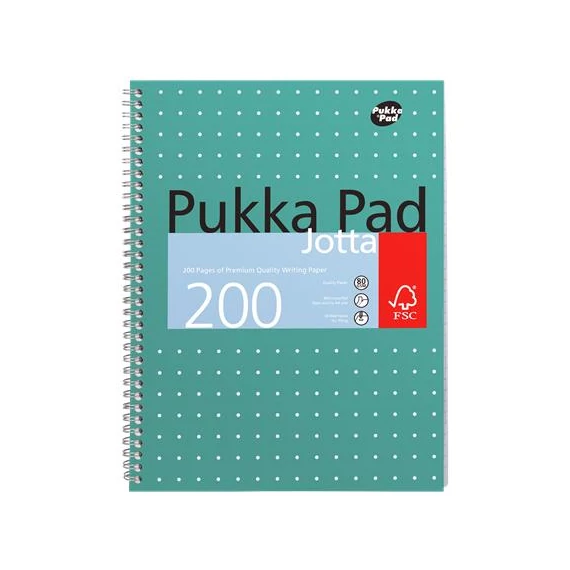 Spirálfüzet, A4+, kockás, 100 lap, PUKKA PAD, "Metallic Jotta"