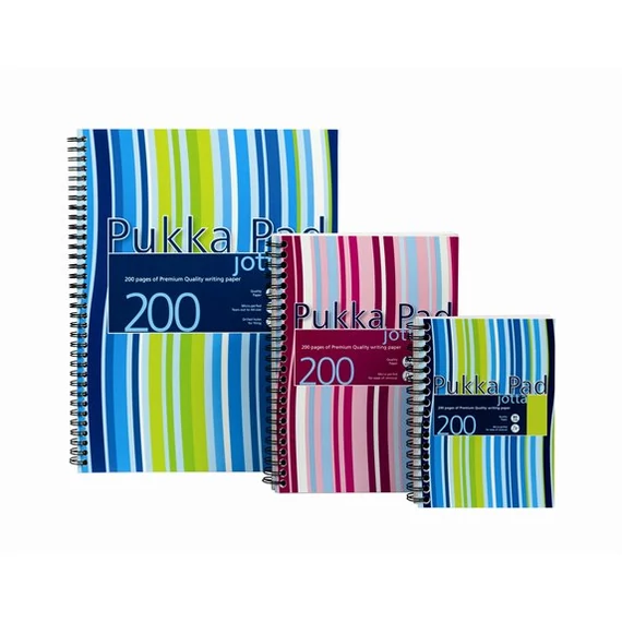 Spirálfüzet, A6, vonalas, 100 lap, PUKKA PAD "Stripe Jotta" Spirálfüzet, A6, vonalas, 100 lap, PUKKA PAD "Stripe Jotta"