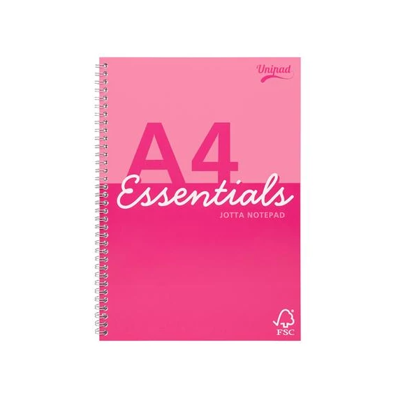 Spirálfüzet, A4, vonalas, 80 lap, PUKKA PAD "Unipad Essentials Jotta", vegyes
