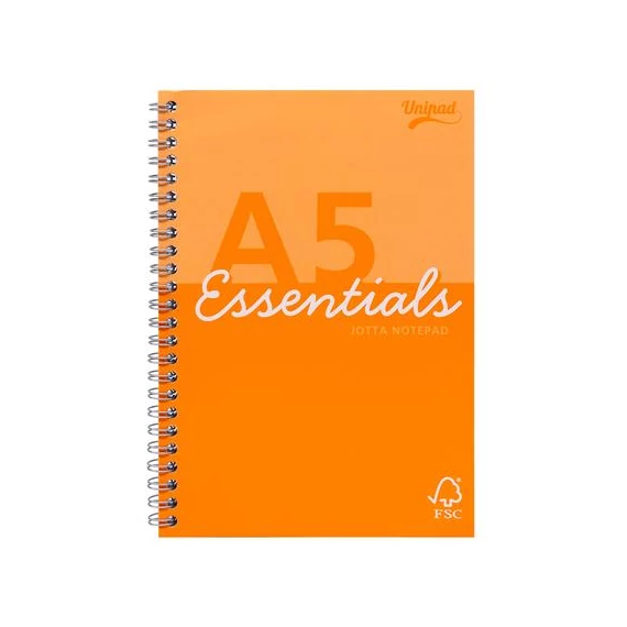 Spirálfüzet, A5, vonalas, 80 lap, PUKKA PAD "Unipad Essentials Jotta", vegyes