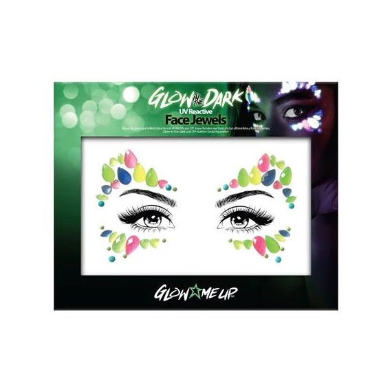 Arc ékszer készlet, öntapadó, UV fényben fluoreszkáló, "Glow in the dark", neon színek