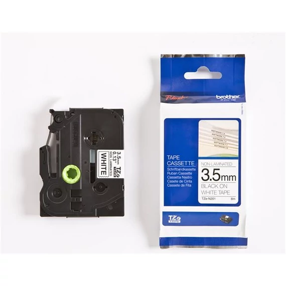 Feliratozógép szalag, matt, 3,5 mm x 8 m, BROTHER, "TZe-N201" fehér-fekete Feliratozógép szalag, matt, 3,5 mm x 8 m, BROTHER, "TZe-N201" fehér-fekete
