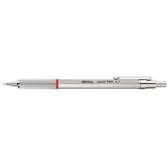 Nyomósirón, 0,7 mm, ROTRING "Rapid Pro", ezüst