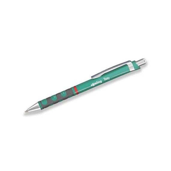 Golyóstoll, 0,8 mm, nyomógombos, tengerkék tolltest, ROTRING "Tikky", kék