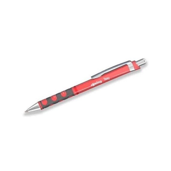 Golyóstoll, 0,8 mm, nyomógombos, tearózsa tolltest, ROTRING "Tikky", kék