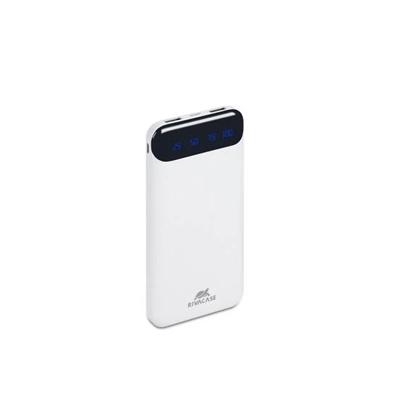 Hordozható akkumulátor, 10000mAh, RIVACASE "VA2240", fehér