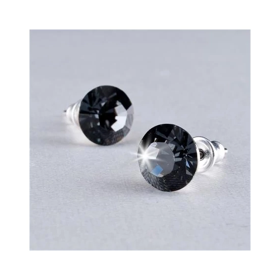 Fülbevaló, Black Diamond SWAROVSKI® kristállyal, 8mm, ART CRYSTELLA®