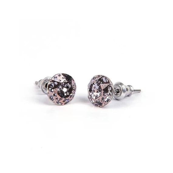 Fülbevaló, antikolt arany SWAROVSKI® kristállyal, 8mm, ART CRYSTELLA®