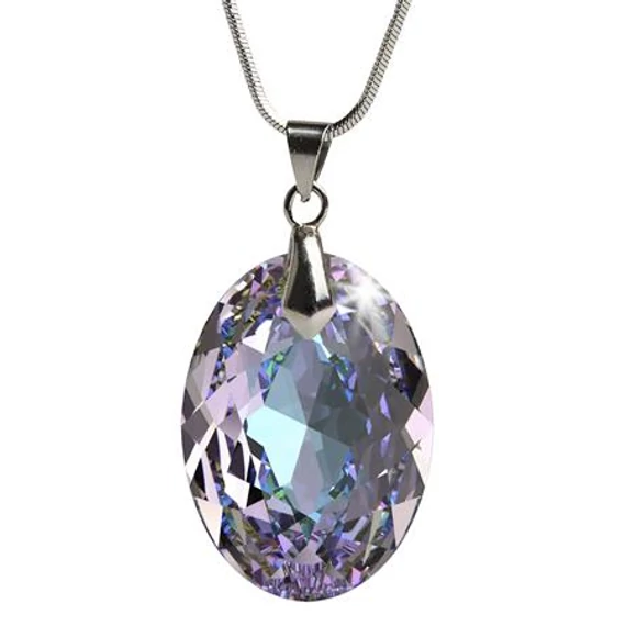 Nyaklánc, ovális formájú, ametiszt lila SWAROVSKI® kristállyal, 16 mm ART CRYSTELLA®