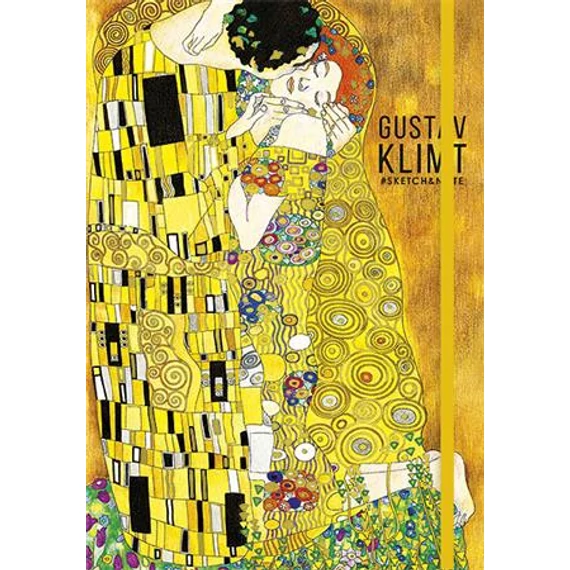 Skiccfüzet, A5, pontrácsos, 80 lap, keményfedeles, SHKOLYARYK, "Klimt&Van Gogh", vegyes