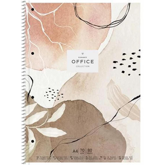Spirálfüzet, A4+, kockás, 80 lap, SHKOLYARYK "Office collection", vegyes