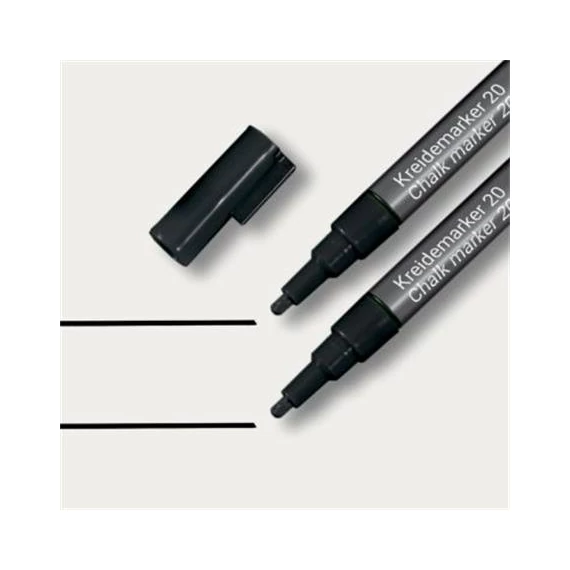 Folyékony krétamarker, kúpos hegy, 1-2 mm SIGEL, fekete Folyékony krétamarker, kúpos hegy, 1-2 mm SIGEL, fekete