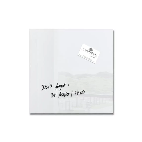 Mágneses üvegtábla, 30x30 cm, SIGEL "Artverum®", fehér