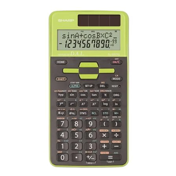 Számológép, tudományos, 273 funkció, SHARP "EL-531", zöld