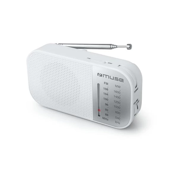 Rádió, hordozható, MUSE, "M-025RW", fehér