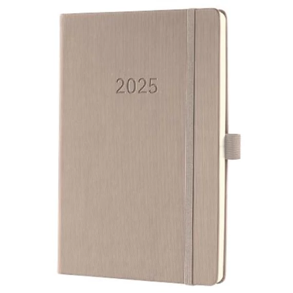 Naptár, A5, heti, 2025, kemény borító, SIGEL "Conceptum", taupe