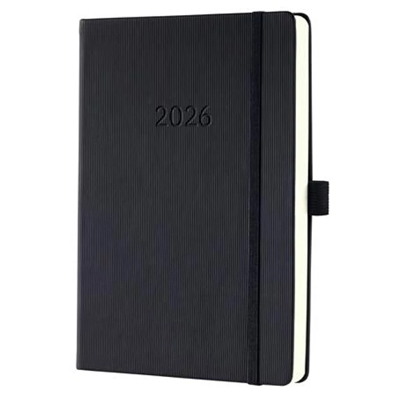 Naptár, A5, napi, 2026, kemény borító, SIGEL "Conceptum", fekete Naptár, A5, napi, 2026, kemény borító, SIGEL "Conceptum", fekete