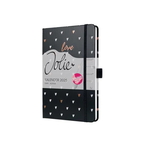 Naptár, A5, heti, 2025, kemény borító, SIGEL "Jolie", Dark love