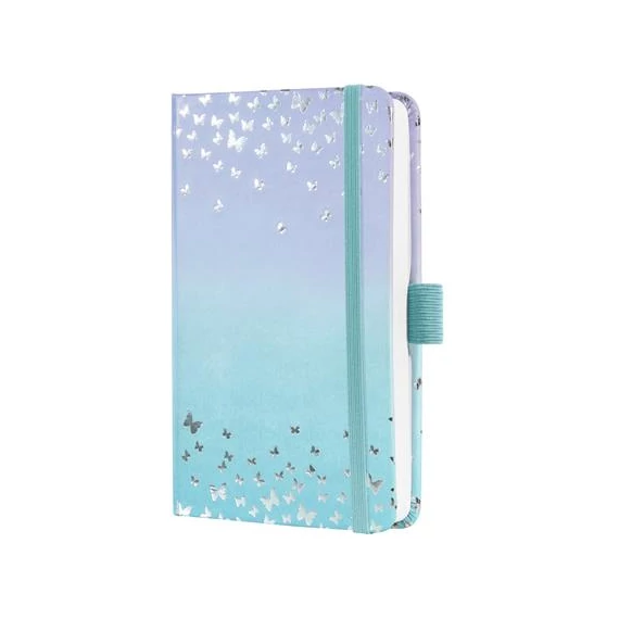Naptár, A6, heti, 2026, kemény borító, SIGEL "Jolie", Butterfly Confetti Sky