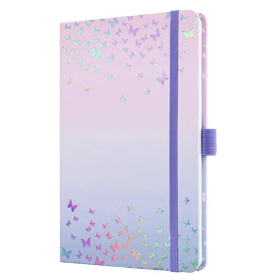 Naptár, A5, heti, 2026, kemény borító, SIGEL "Jolie", Butterfly Confetti Candy